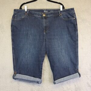 Style and Co Shorts Womens Plus Size 22W Skimmer Bermuda Flap Pockets Rolled Tab